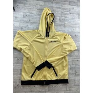 Nike Full Zip Ladies Medium‎ 8-10 Mesh Hooded Track Jacket Yellow Dark Blue
